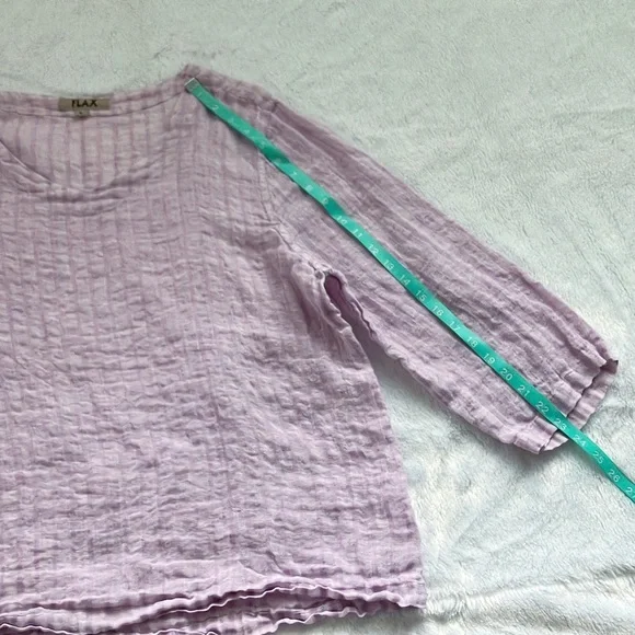 Flax Purple Linen Tunic Top, Size Large - Picture 4 of 7